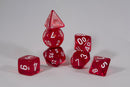 Translucent 7-Die Chessex Sets Made in Germany -Red, Blue, Green, Teal, Purple-