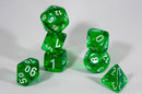 Translucent 7-Die Chessex Sets Made in Germany -Red, Blue, Green, Teal, Purple-