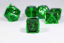 Alien 7-Dice Metal Set Green w/ Black Fill {North Star Dice Collection}
