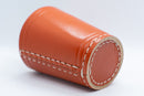 Handmade Leather Dice Cup (Orange) No Lining white thread Simple