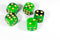 Green and Black 16mm D6 Pipped Dice