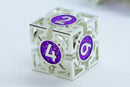 Single d6/d20 Guardian Silver w/Purple Deadly Arrow Dice