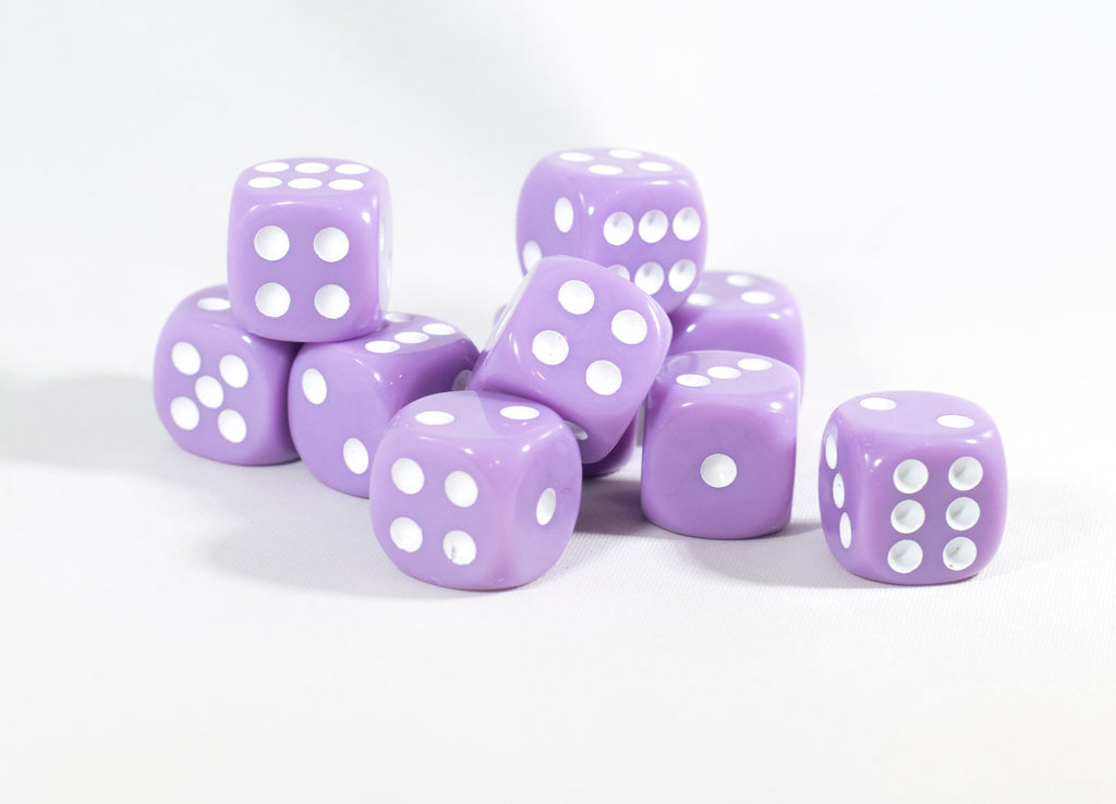 Wondertrail Purple Opaque D3 Dice – Pack Of 4, 16mm, White Numbers For RPG & Games