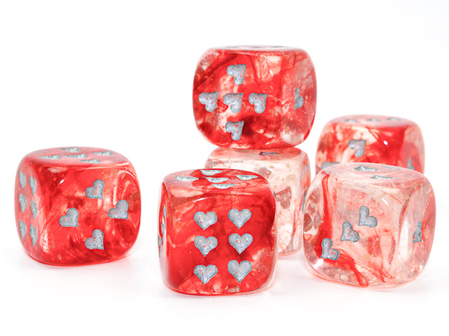 Heart Pips d6 | 7 Color Options | Multipack Options