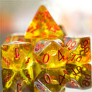 Barbarian (Axe) Yellow Dice w/ Golden Axe 7-Dice Set Rpg