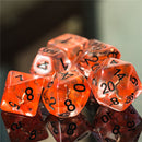 Rogue (Dagger) Clear Red Dice w/ Golden Dagger 7-Dice Set Rpg