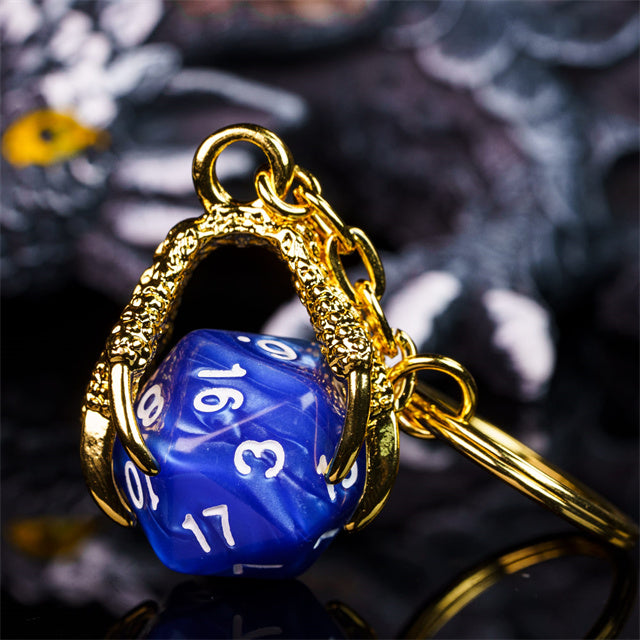 Dice Dragon Claw Keychain, Dragon Claw D20 Dice