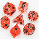 Rogue (Dagger) Clear Red Dice w/ Golden Dagger 7-Dice Set Rpg
