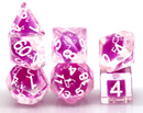 Dice-in-Dice 7-Dice Set w/White-on-White Numbers Dnd Dice Set