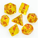 Barbarian (Axe) Yellow Dice w/ Golden Axe 7-Dice Set Rpg