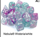 Nebula Wisteria Blue/Purple Luminary 7-Dice/16mm/12mm/30mm/Ten10's