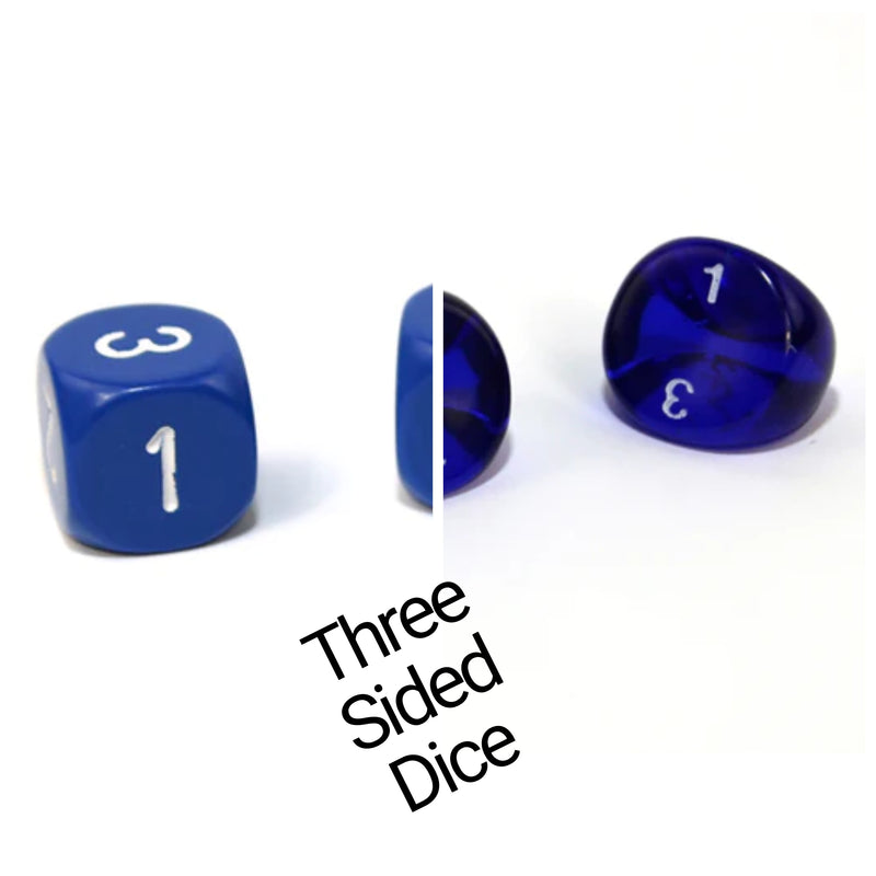 One Sided Duration Three Sided Dice Six