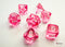 Translucent Pink/white Mini-Polyhedral 7-Die Set (Mini Poly Release 3)