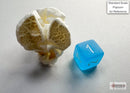 Frosted Caribbean Blue/white Mini-Polyhedral 7-Die Set (Mini Poly Release 3)