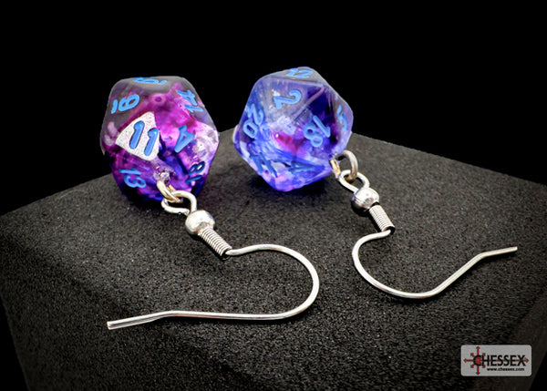 *Preorder* Hook Earrings Nebula® Nocturnal™ Mini-Poly d20 Pair