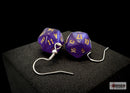 *Preorder* Hook Earrings Borealis® Royal Purple Mini-Poly d20 Pair