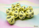 *preorder* Opaque Pastel Yellow/back | 7-Dice, 16mm, 12mm, d10s by Chessex