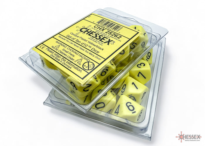 Opaque Pastel Yellow/back | 7-Dice, 16mm, 12mm, d10s by Chessex