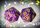 Vortex Purple/gold Countup&down d20  | Single die (1 piece/die)