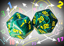 Vortex Malachite/yellow Countup&down d20  | Single die (1 piece/die)