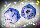 Vortex Ice Blue/black Countup&down d20 | Single die (1 piece/die)