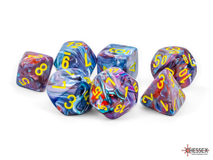 [preorder] Festive Mega-hedral Mosaic/yellow 7-Die Set