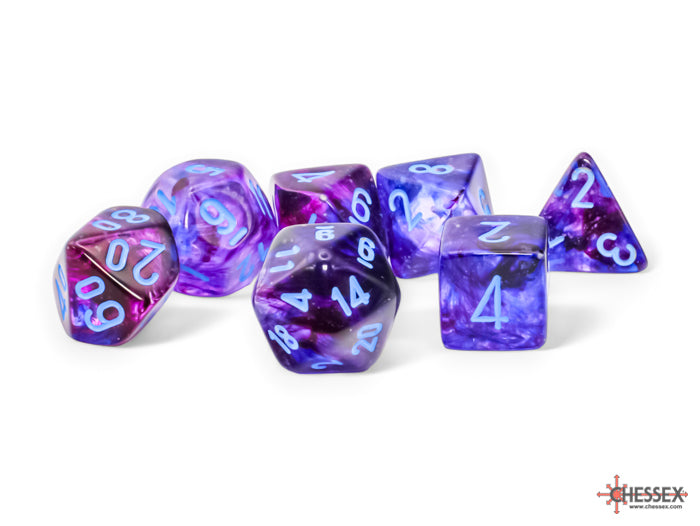 [preorder] Nebula Mega-hedral Nocturnal/blue Luminary 7-Die Set