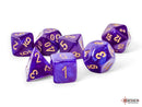 [preorder] Borealis Mega-hedral Royal Purple/gold Luminary 7-Die Set