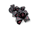 (preorder) Opaque Black/pink Dice Sets | 7-dice, 16mm, 12mm, d10s