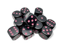 (preorder) Opaque Black/pink Dice Sets | 7-dice, 16mm, 12mm, d10s