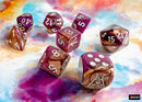 (Preorder) Gemini Copper-Purple/white Polyhedral 7-Dice Set (with bonus die)