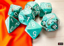 Marble Mega-hedral Oxi-Copper/White 7-Die Set – Jumbo Chessex RPG Dice | Oversized Polyhedral Dice for D&D & Tabletop Games01