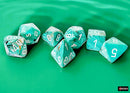 Marble Mega-hedral Oxi-Copper/White 7-Die Set – Jumbo Chessex RPG Dice | Oversized Polyhedral Dice for D&D & Tabletop Games01