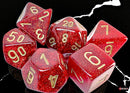 Glitter Mega-hedral Ruby/Gold 7-Die Set – Jumbo Sparkle Chessex RPG Dice | Oversized Polyhedral Dice for D&D & Tabletop Gaming