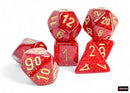 Glitter Mega-hedral Ruby/Gold 7-Die Set – Jumbo Sparkle Chessex RPG Dice | Oversized Polyhedral Dice for D&D & Tabletop Gaming