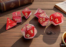 Glitter Mega-hedral Ruby/Gold 7-Die Set – Jumbo Sparkle Chessex RPG Dice | Oversized Polyhedral Dice for D&D & Tabletop Gaming