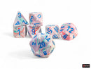 Festive Mega-hedral Pop Art/Blue 7-Die Set – Jumbo Chessex RPG Dice | Oversized Polyhedral Dice for D&D, Pathfinder & TTRPGs