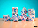 Festive Mega-hedral Pop Art/Blue 7-Die Set – Jumbo Chessex RPG Dice | Oversized Polyhedral Dice for D&D, Pathfinder & TTRPGs