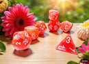 Festive Mega-hedral Dahlia/White Luminary 7-Die Set – Jumbo Glow-in-the-Dark Chessex RPG Dice | Oversized Polyhedral Dice for D&D & Pathfinder