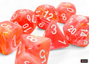 Festive Mega-hedral Dahlia/White Luminary 7-Die Set – Jumbo Glow-in-the-Dark Chessex RPG Dice | Oversized Polyhedral Dice for D&D & Pathfinder