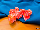 Festive Mega-hedral Dahlia/White Luminary 7-Die Set – Jumbo Glow-in-the-Dark Chessex RPG Dice | Oversized Polyhedral Dice for D&D & Pathfinder