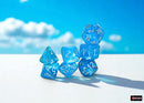 Luminary Mega-hedral Sky/Silver 7-Die Set – Jumbo Glow-in-the-Dark Chessex RPG Dice | Oversized Polyhedral Dice for D&D & Tabletop Games