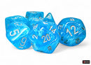 Luminary Mega-hedral Sky/Silver 7-Die Set – Jumbo Glow-in-the-Dark Chessex RPG Dice | Oversized Polyhedral Dice for D&D & Tabletop Games