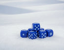16mm Winter Snowflake Dice – Blue Holiday D6 with Printed Snowflakes (sold per piece)