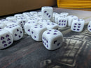 Rare Chessex White with Purple Heart Pips 16mm d6 – Single Die