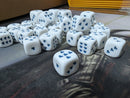 Rare Chessex White with Teal Blue Heart Pips 16mm d6 – Single Die