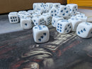 Rare Chessex White with Teal Blue Heart Pips 16mm d6 – Single Die