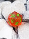 Time Walker | Orange w/Green Glitter 7-Dice Set RPG Dice Set