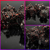 Hollow Metal Dice Set Black & Red Blood Splatter 7pc Polyhedral RPG Dice