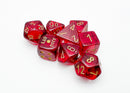 PREORDER | Translucent Polyhedral Crimson/gold 7-Die Set (with bonus die)